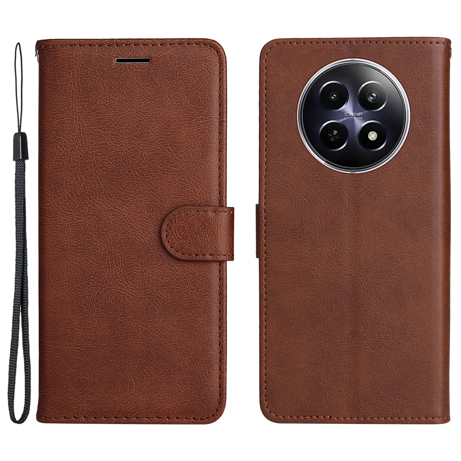 KT Leather Series-2 for Realme 12 Case Adjustable Stand Solid Color Phone Protective Shell KT Leather Series-2 for Realme 12 Case Adjustable Stand Solid Color Phone Protective Shell